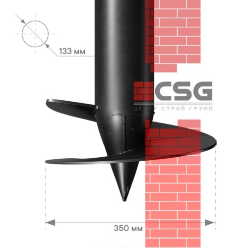 Свая винтовая СВСН-133/350/5000 по выгодным ценам в Новосибирске.